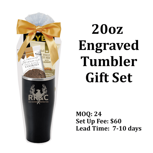 20oz Engraved Tumbler Gift Set - Golden Gift Box