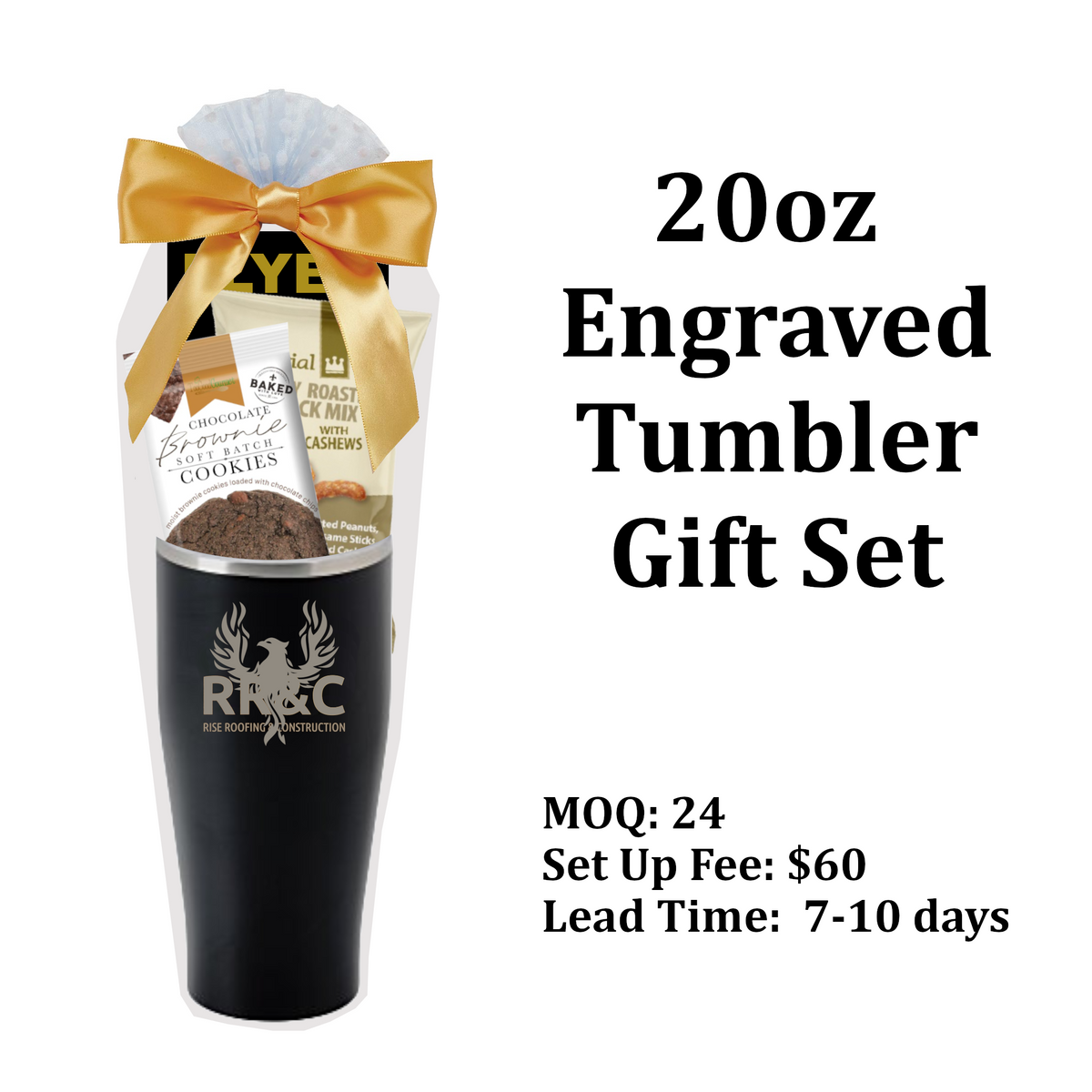 20oz Engraved Tumbler Gift Set – Golden Gift Box