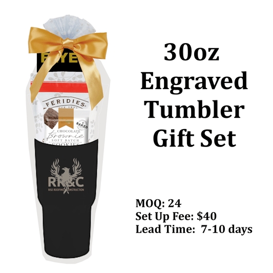 30oz Engraved Tumbler Gift Set - Golden Gift Box