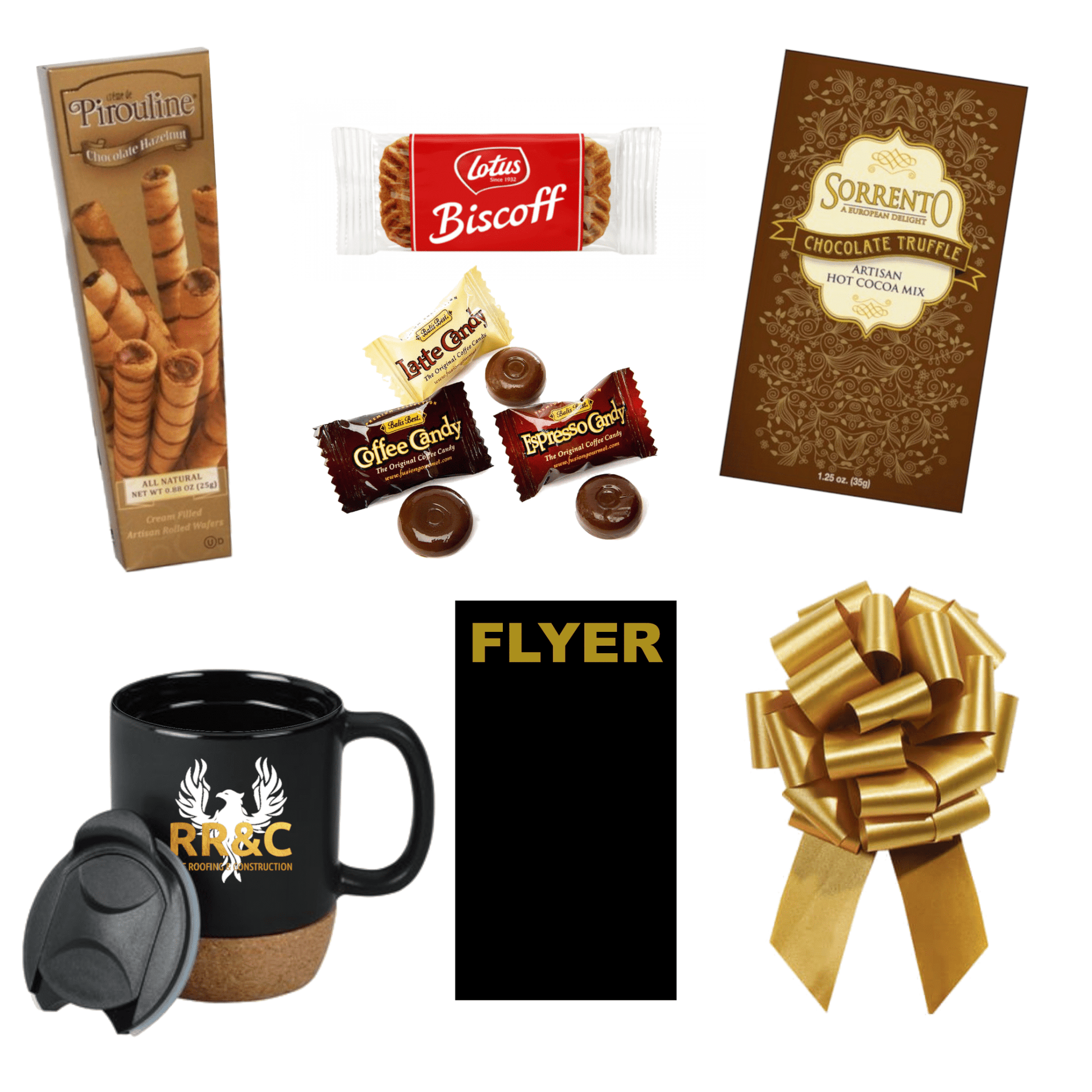 Cork Bottom Imprinted Mug Gift Set - Golden Gift Box