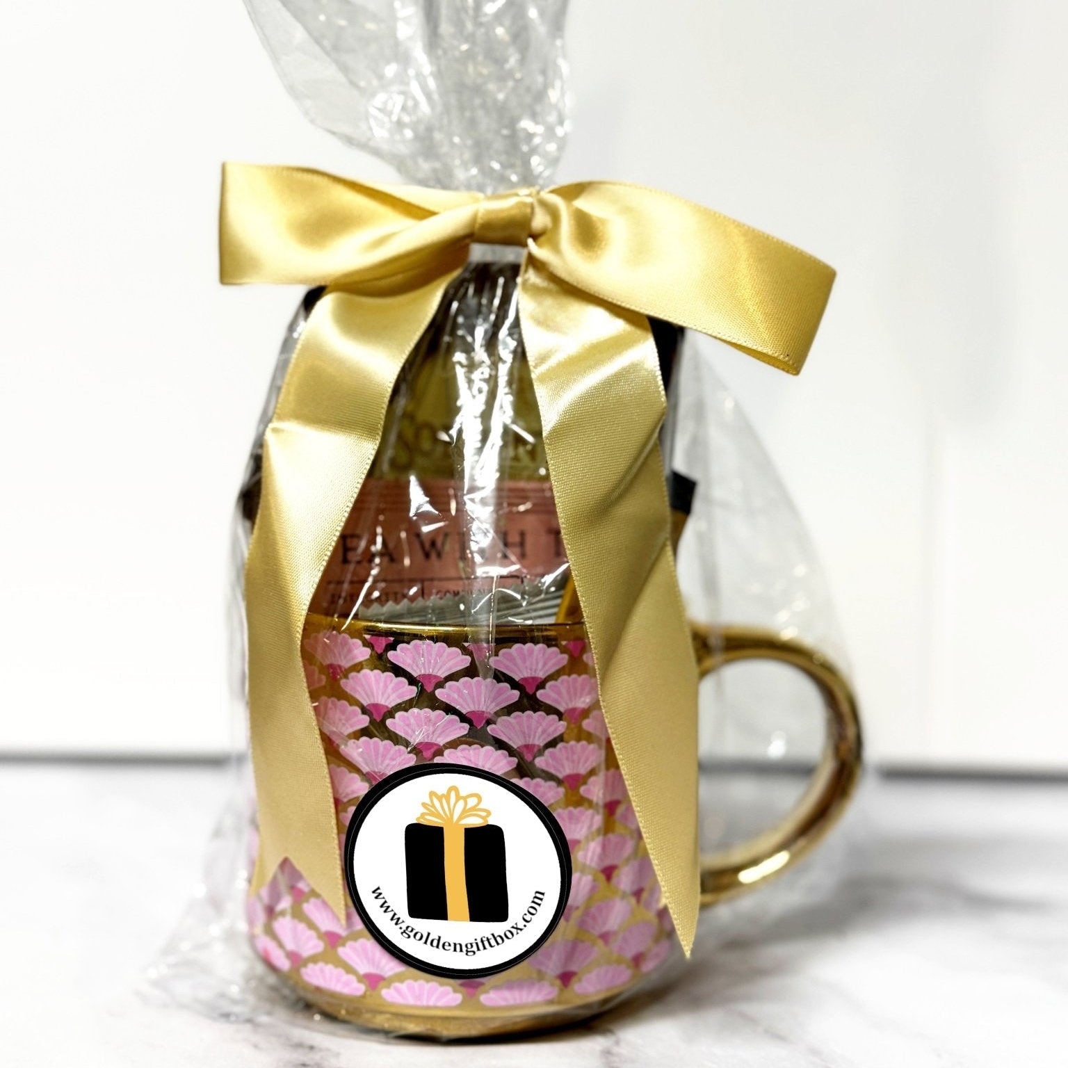 Hug in a Mug Gift Set, Pink - Coffee, Tea & Cocoa Gift Box - Golden Gift Box