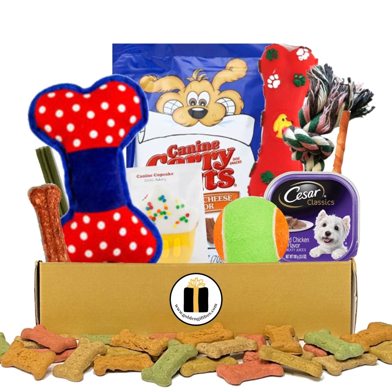 Dog Gifts - Golden Gift Box