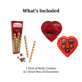 Valentine's Gift Set: Includes Gift Bag With Mini Valentines Card, Plush Teddy Bear, Heart Box of Chocolates, Crispy Wafer Cookies, And Bouquet Of Rose Soap - Perfect Valentine's Day Gifts (Medium)