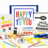 Birthday Care Package – Celebration in a Box with Mug Cake, Candles & Confetti Popper