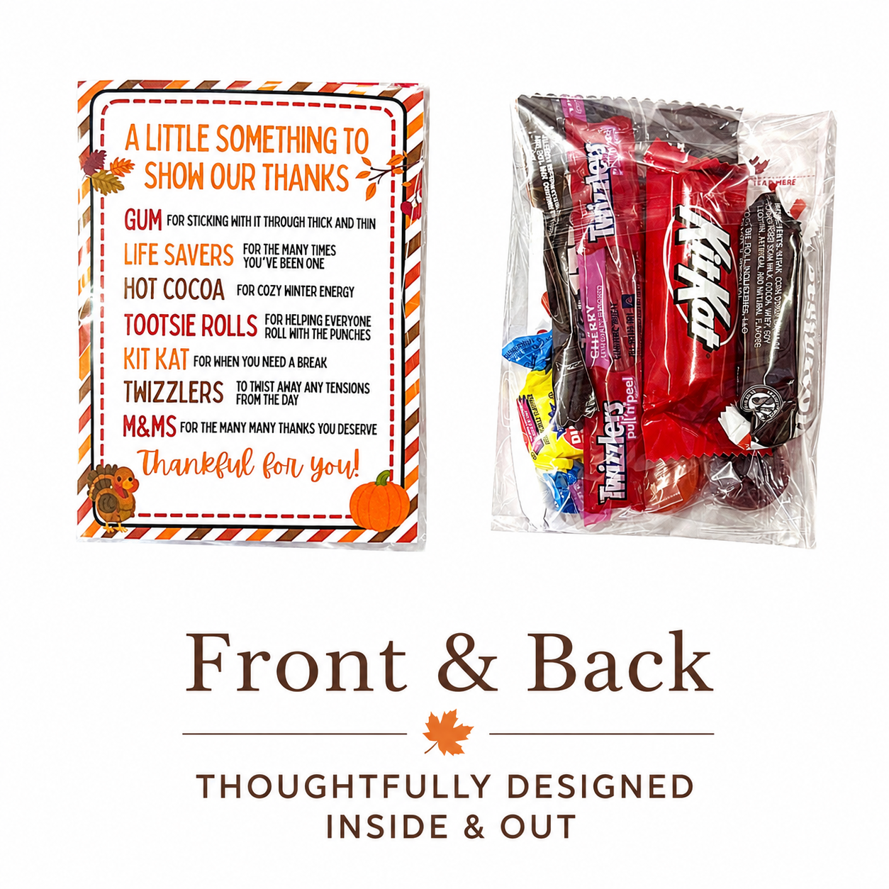 Fall Appreciation Gift – Employee, Staff, Coworker & Volunteer Thank You Treat Bag