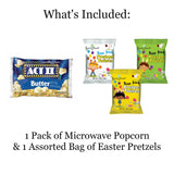 Easter Movie Night Gift Baskets With Popcorn, Candy, Popcorn Bucket For College Students, Teens, Men, Kids, Date Night