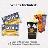 Popcorn and candy Halloween care package for kids and adults