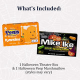 Spooky movie night gift set with Halloween Peeps and cotton candy
