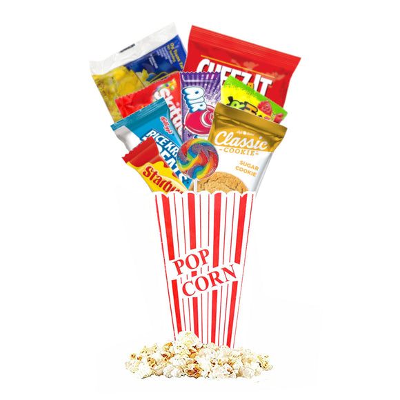 Movie Night Gift Set - Popcorn Bucket, Popcorn, Snacks (Sugar Cookie)