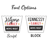 Personalized Family Movie Night Popcorn Bucket Gift Set - Popcorn Bucket, Popcorn, & Snacks