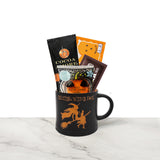 Halloween Cocoa Mug Gift Set – Hot Cocoa, Candy & Cookie Gift Basket (Resting Witch Face)