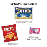 Valentine's Day Movie Night Gift Basket - Sweet Treats and Popcorn Love in a Movie Night Bucket - Perfect for Couples, Family, Friends, Teens, Men, Kids, Date Night