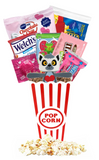Valentine's Day Movie Night Gift Basket - Sweet Treats and Popcorn Love in a Movie Night Bucket - Perfect for Couples, Family, Friends, Teens, Men, Kids, Date Night