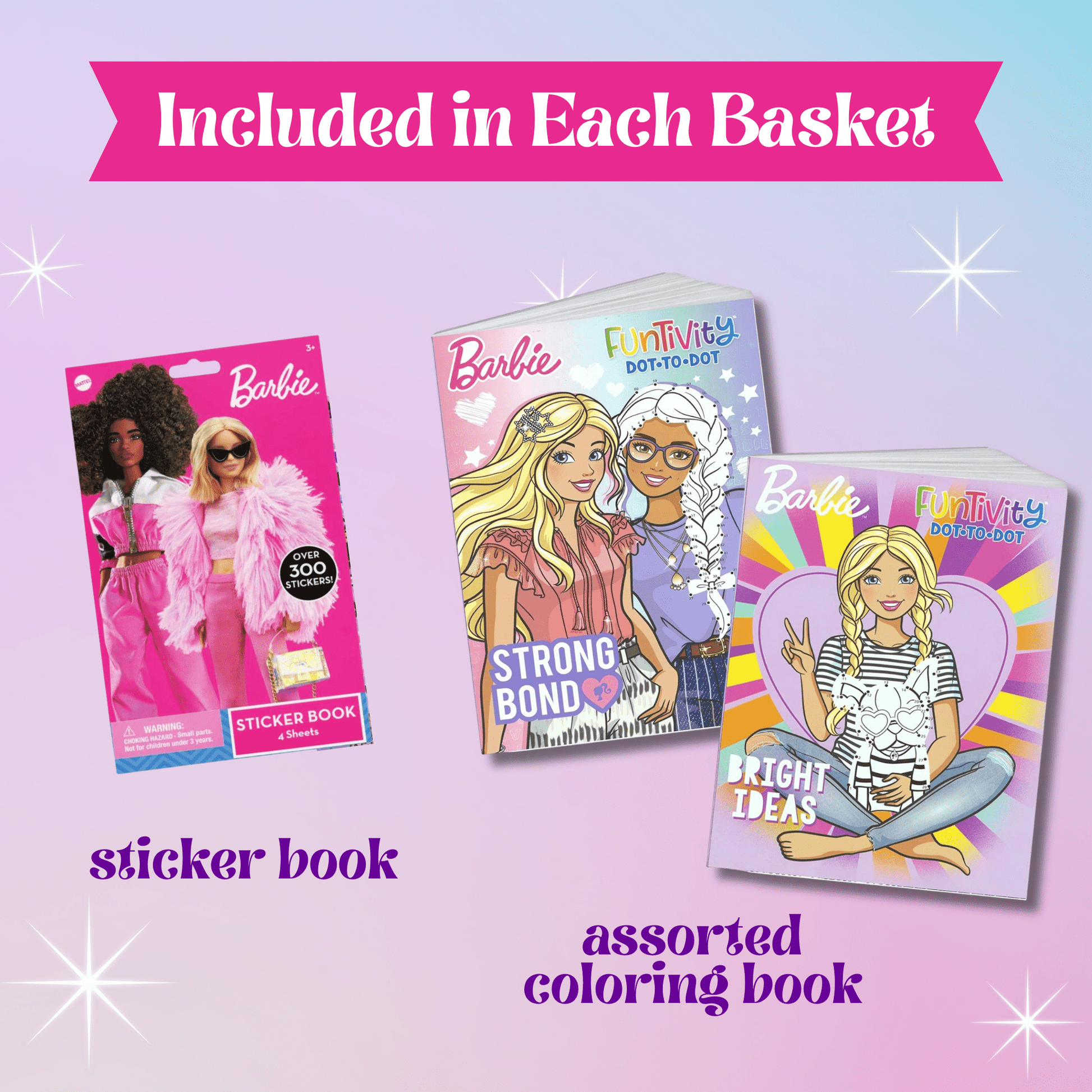 Barbie Easter Basket – Medium Barbie Easter Gift Basket with Toys, Candy & Activities - Golden Gift Box