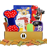 “Barker Box Dog Gift Set with toys, chews, and treats”