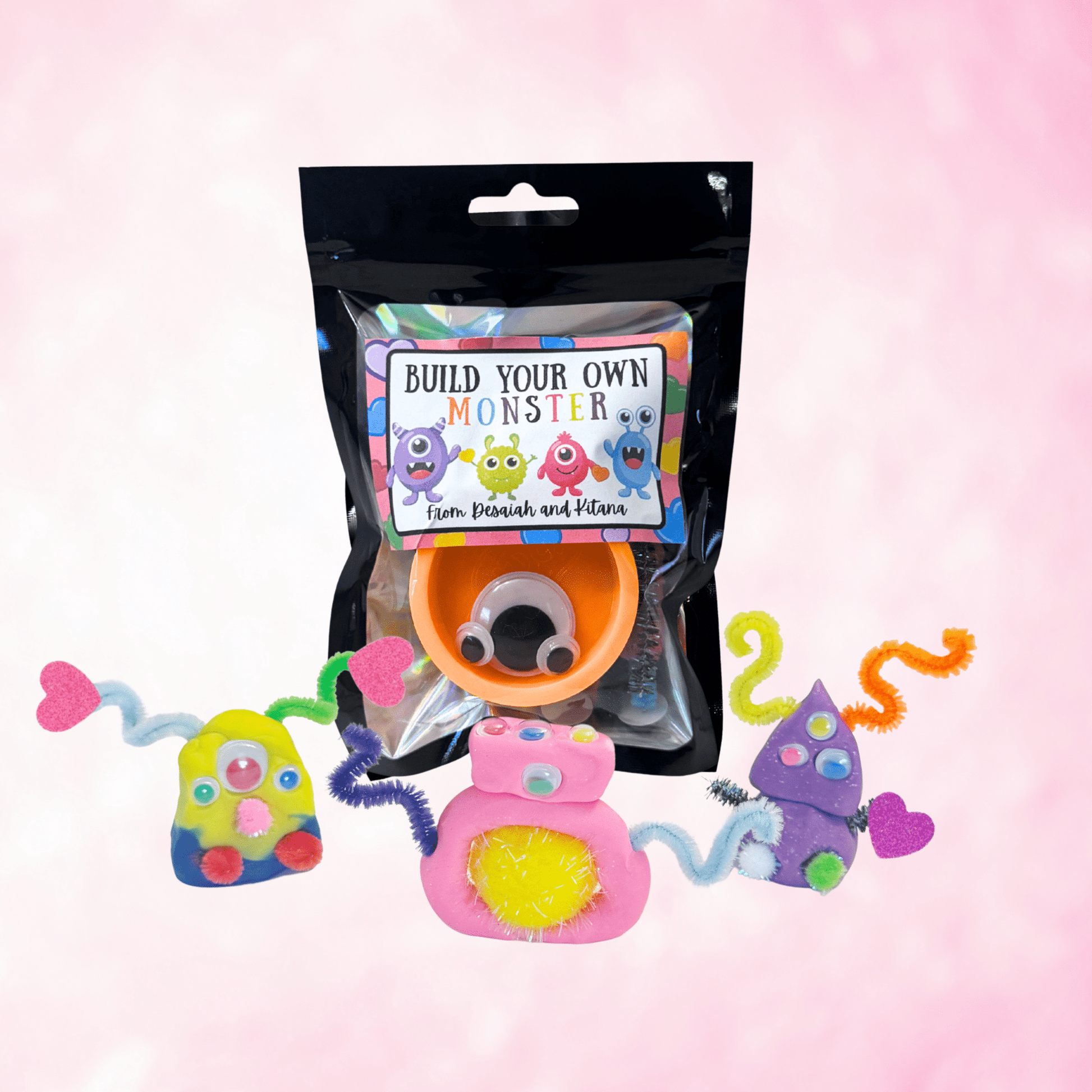 Build Your Own Monster Valentine Activity Kit - Golden Gift Box