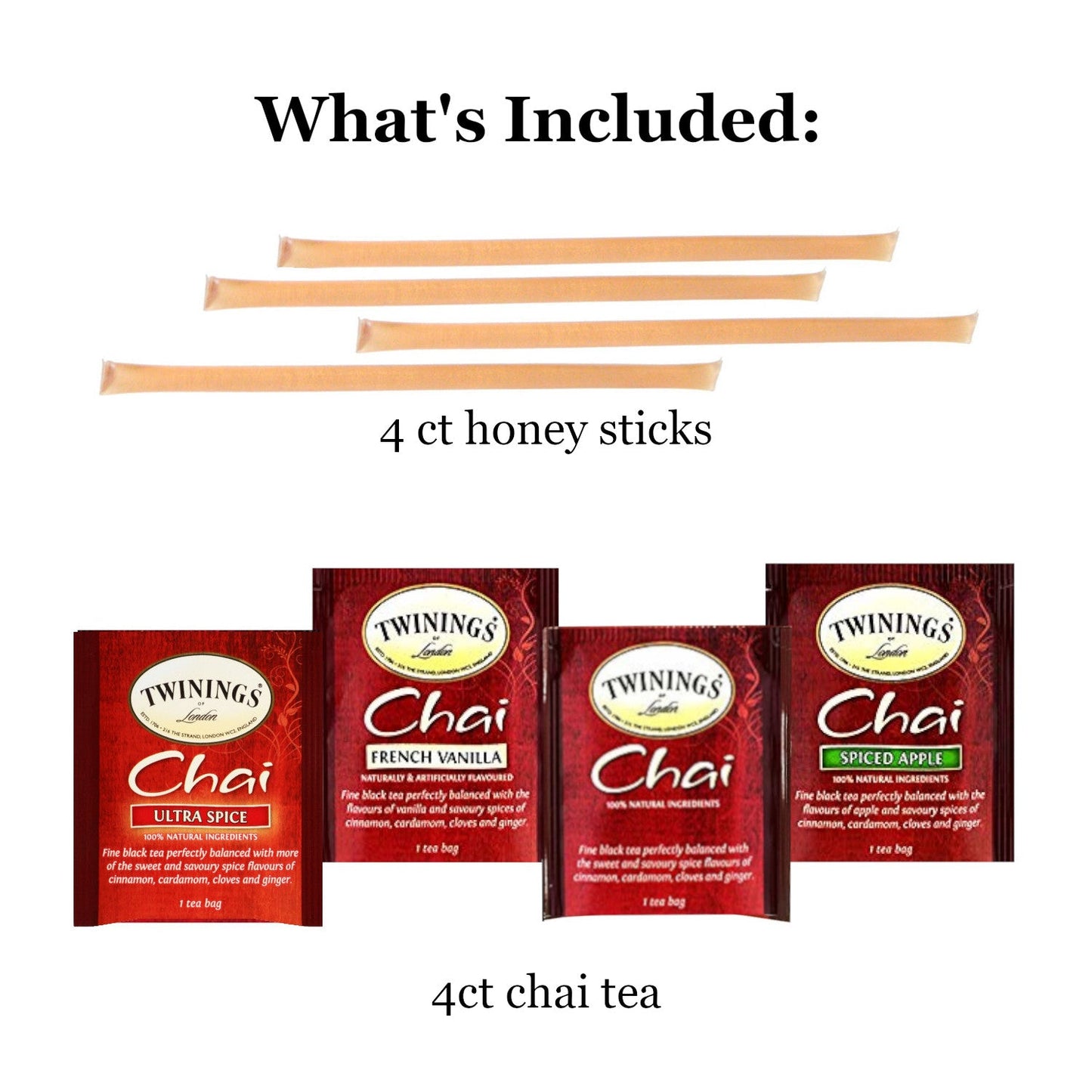 Chai Tea Gift Set – With Variety of Twinings Chai Tea- Golden Gift Box