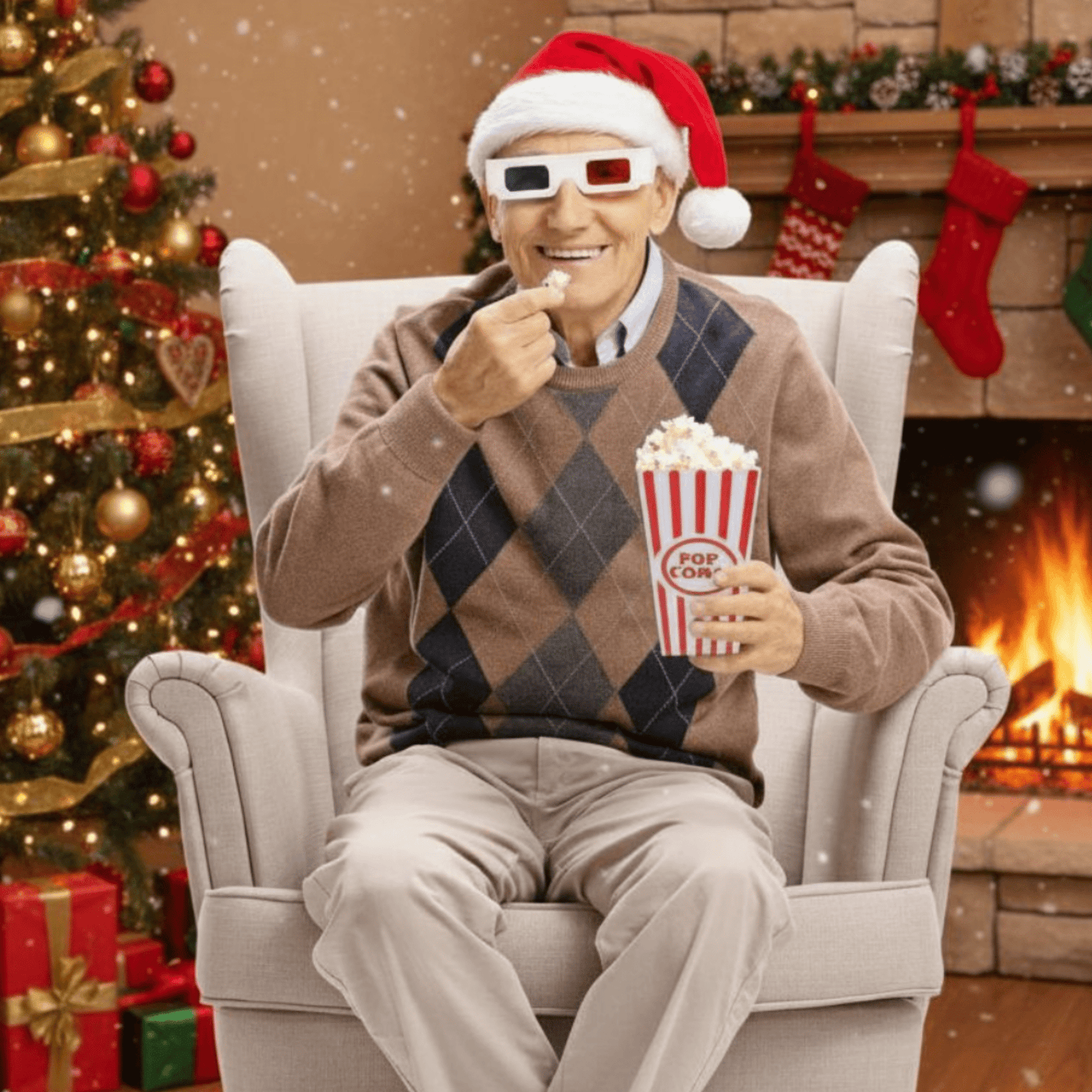 Christmas Movie Night Gift Basket – Holiday Popcorn & Hot Cocoa Gift Set - Golden Gift Box