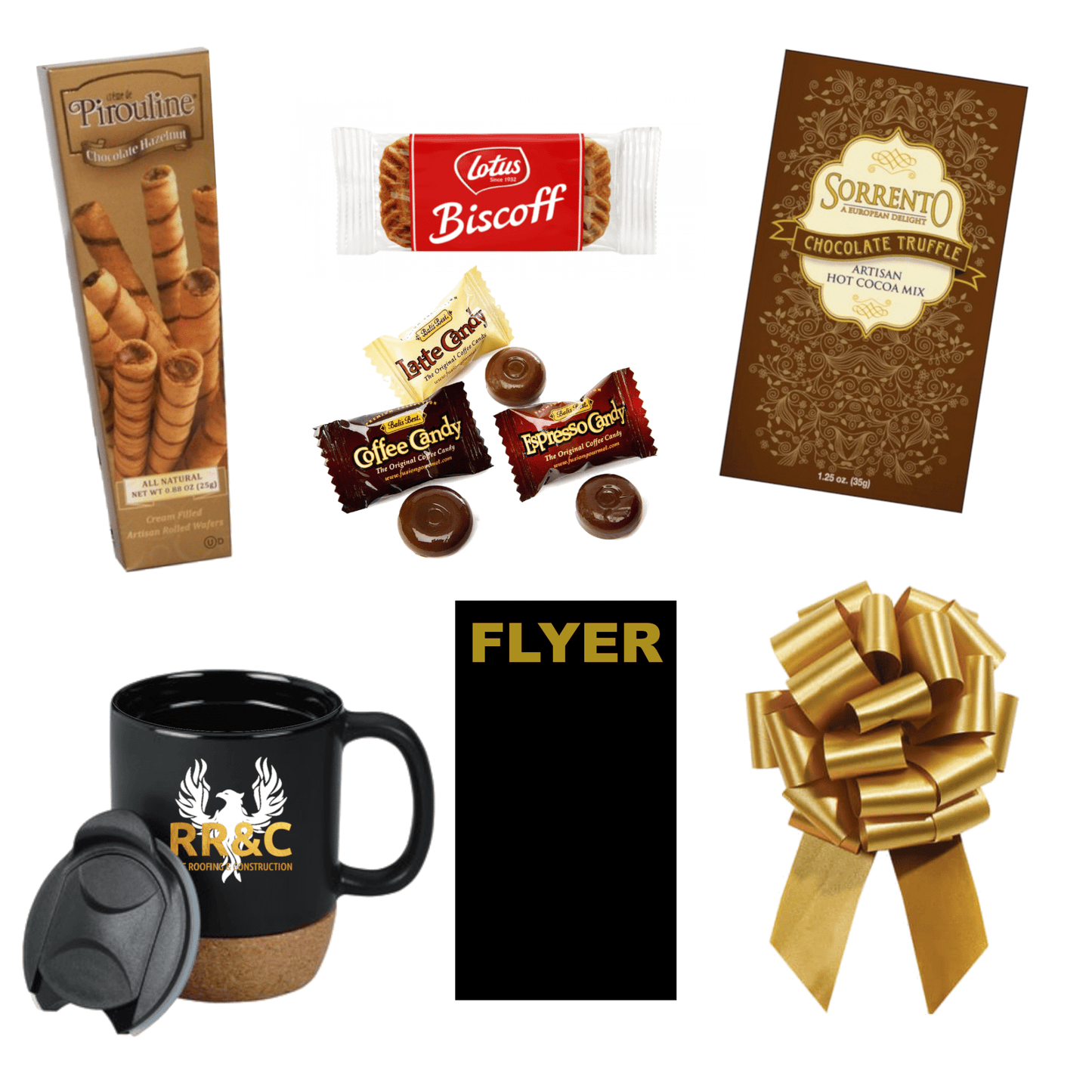 Cork Bottom Imprinted Mug Gift Set - Golden Gift Box