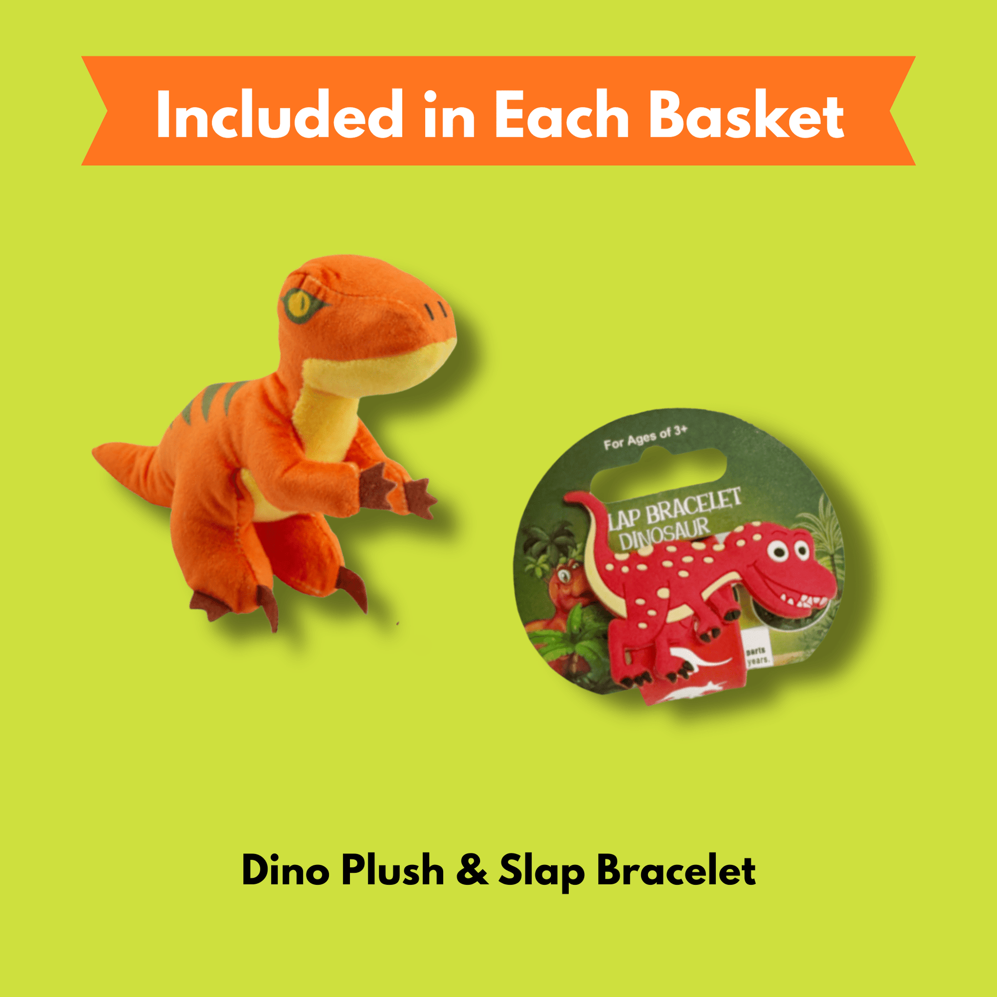 Dinosaur Easter Basket – Dino Gift Basket with Toys - Golden Gift Box