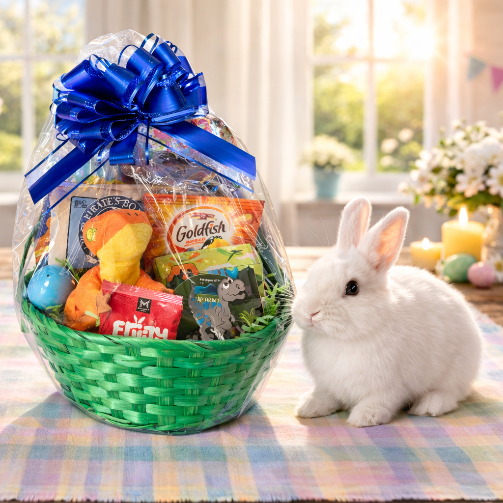 Dinosaur Easter Basket – Dino Gift Basket with Toys - Golden Gift Box