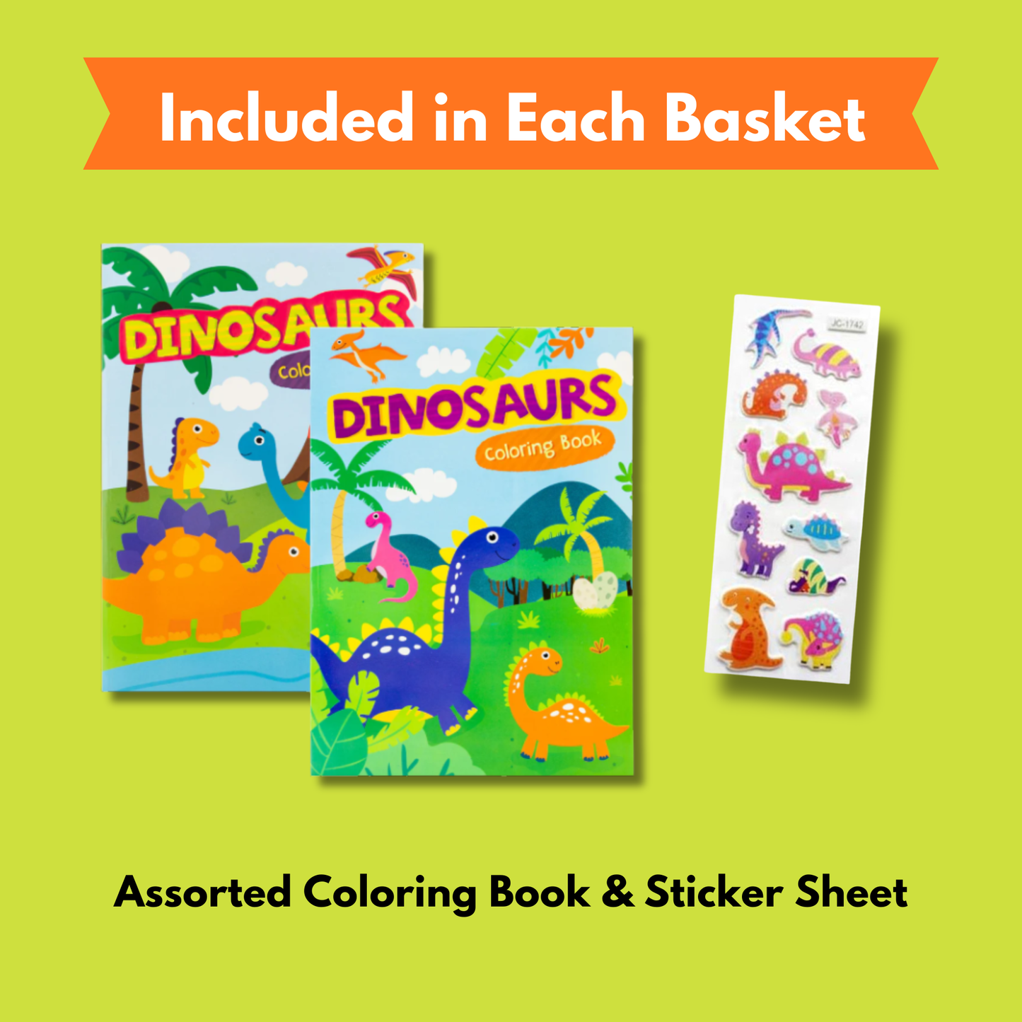 Dinosaur Easter Basket – Dino Gift Basket with Toys - Golden Gift Box