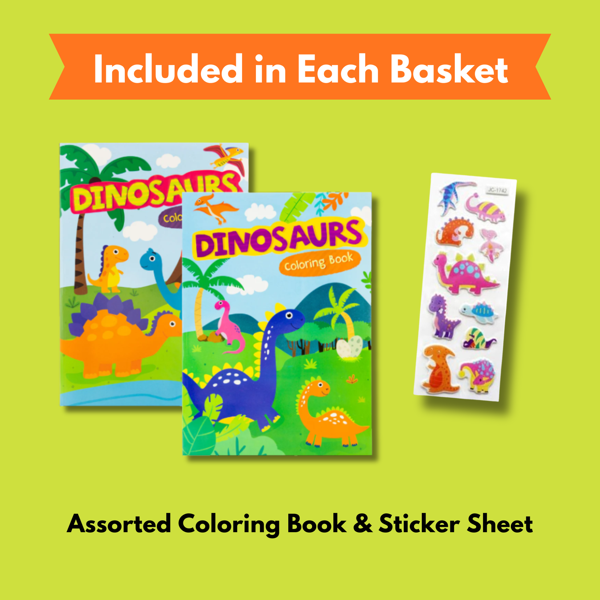 Dinosaur Easter Basket – Dino Gift Basket with Toys - Golden Gift Box