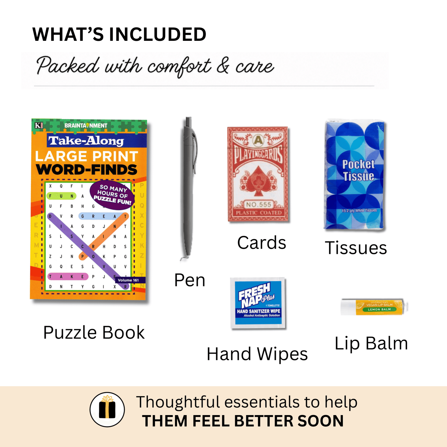 Feel Better Soon Care Package - Golden Gift Box