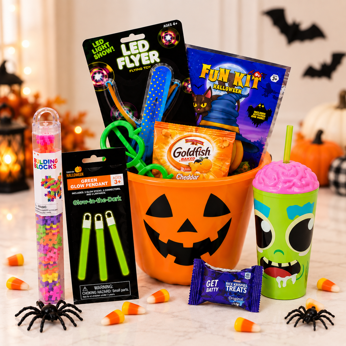 Filled Halloween Boo Bucket - Golden Gift Box