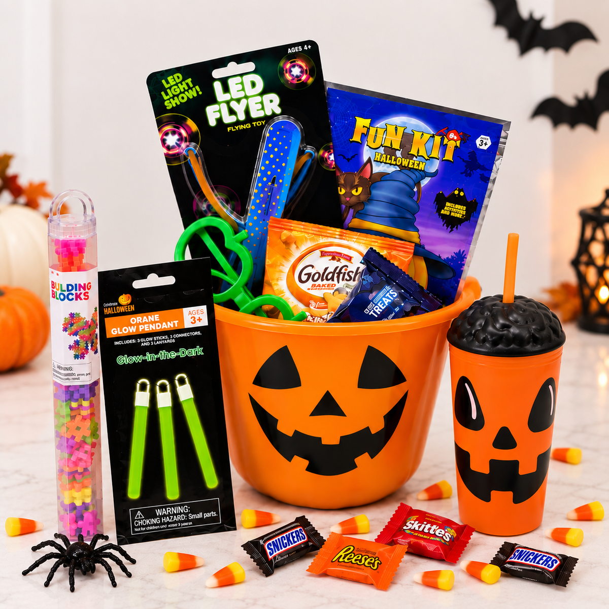 Filled Halloween Boo Bucket - Golden Gift Box