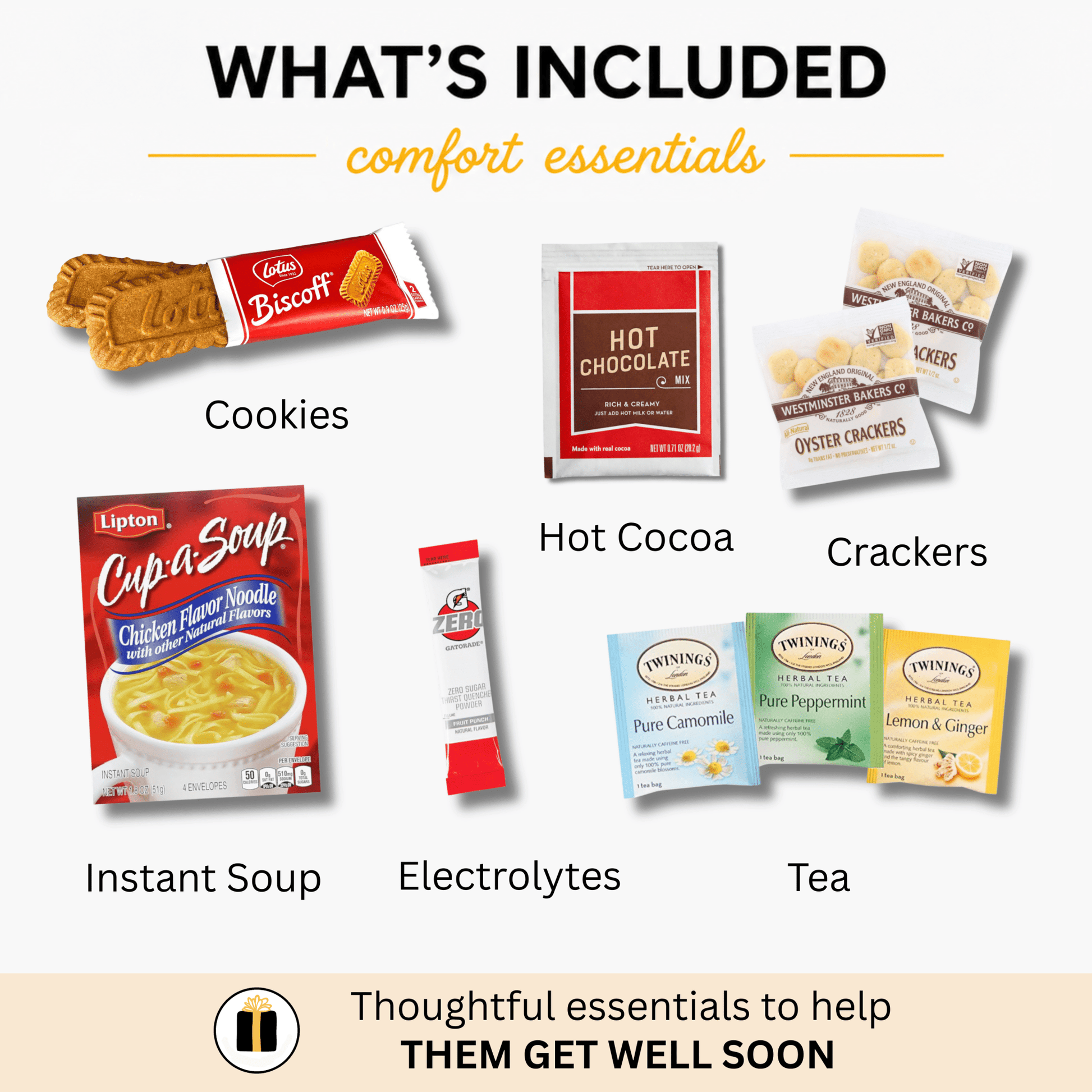 Get Well Cheer Care Package - Golden Gift Box