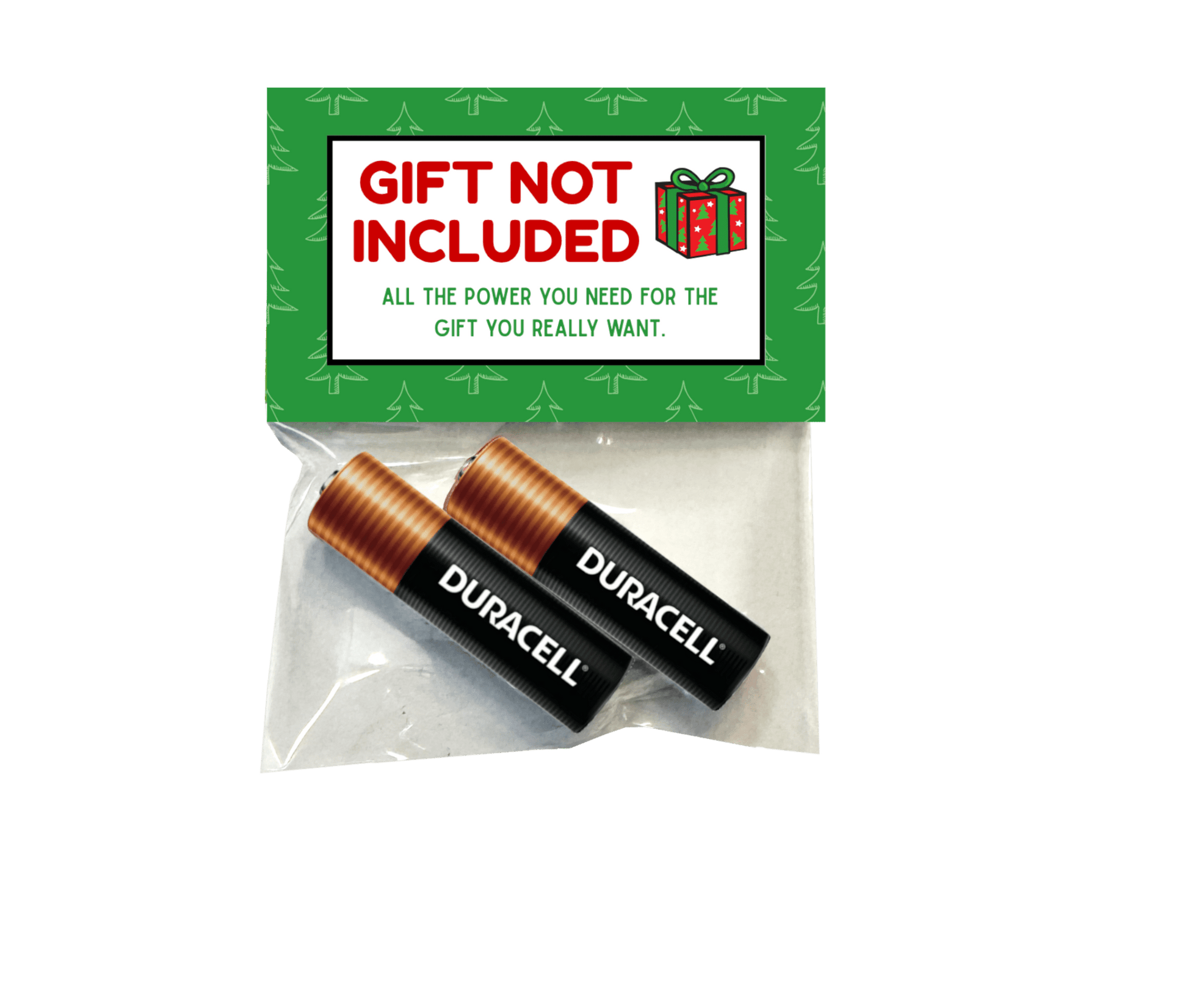 “Gift Not Included” Holiday Battery Stocking Stuffer – Funny Christmas Gag Gift - Golden Gift Box