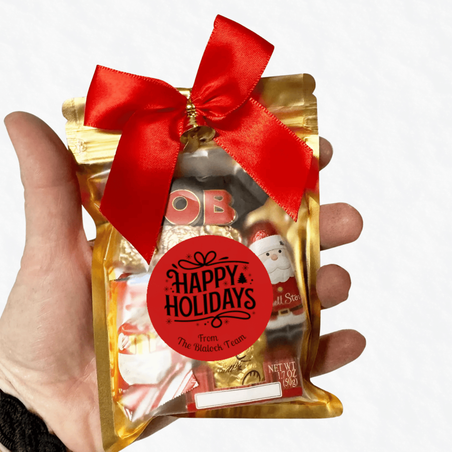 Gourmet Holiday Chocolate Favor – Luxurious Seasonal Treat Bags for Teachers, Staff & Clients - Golden Gift Box