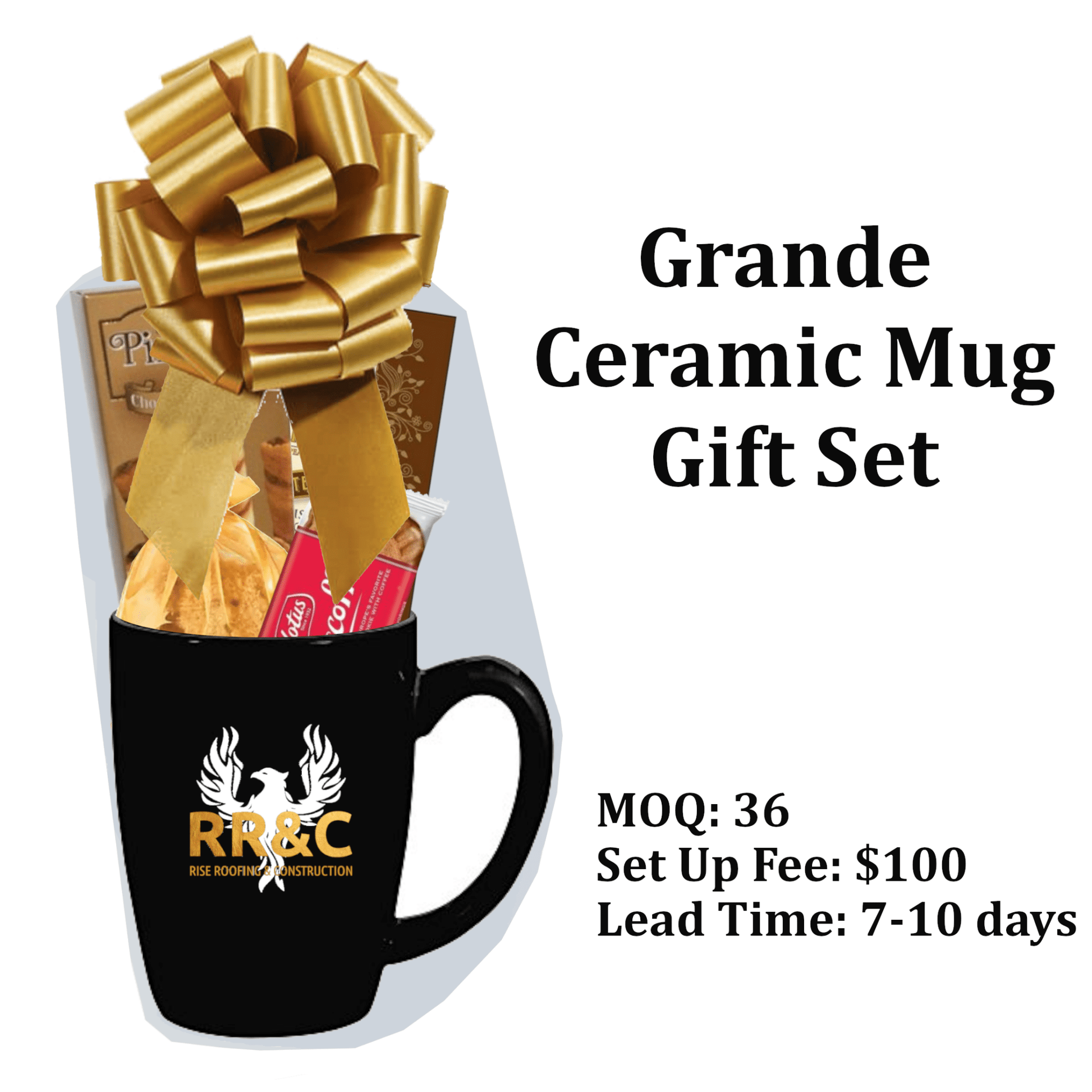 Grande Imprinted Mug Gift Set - Golden Gift Box