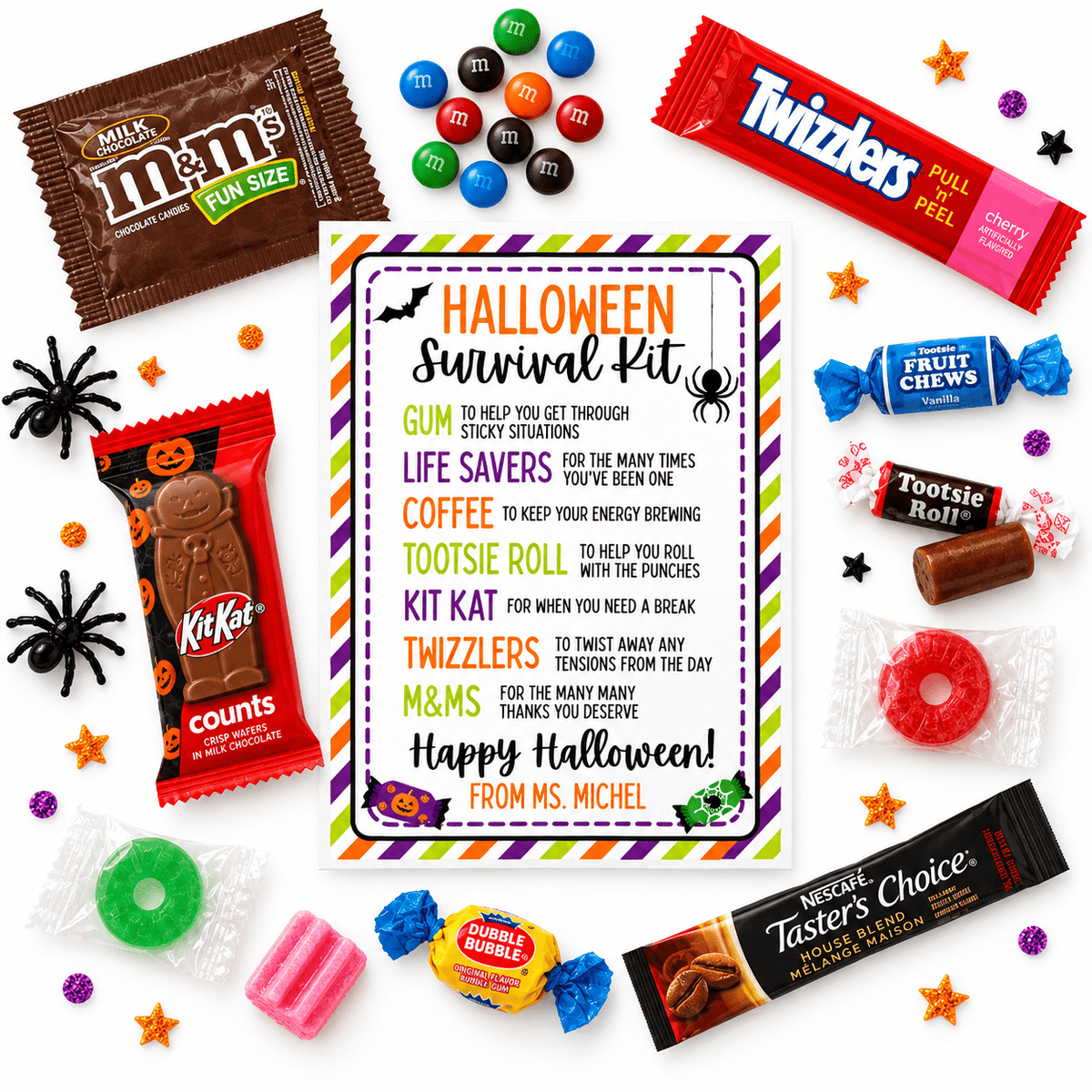 Halloween Survival Candy Kits – Set of 12 - Golden Gift Box