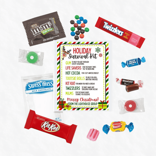 Holiday Survival Kit – Sweet Staff Appreciation Gift for Teachers, Coworkers & Employees - Golden Gift Box