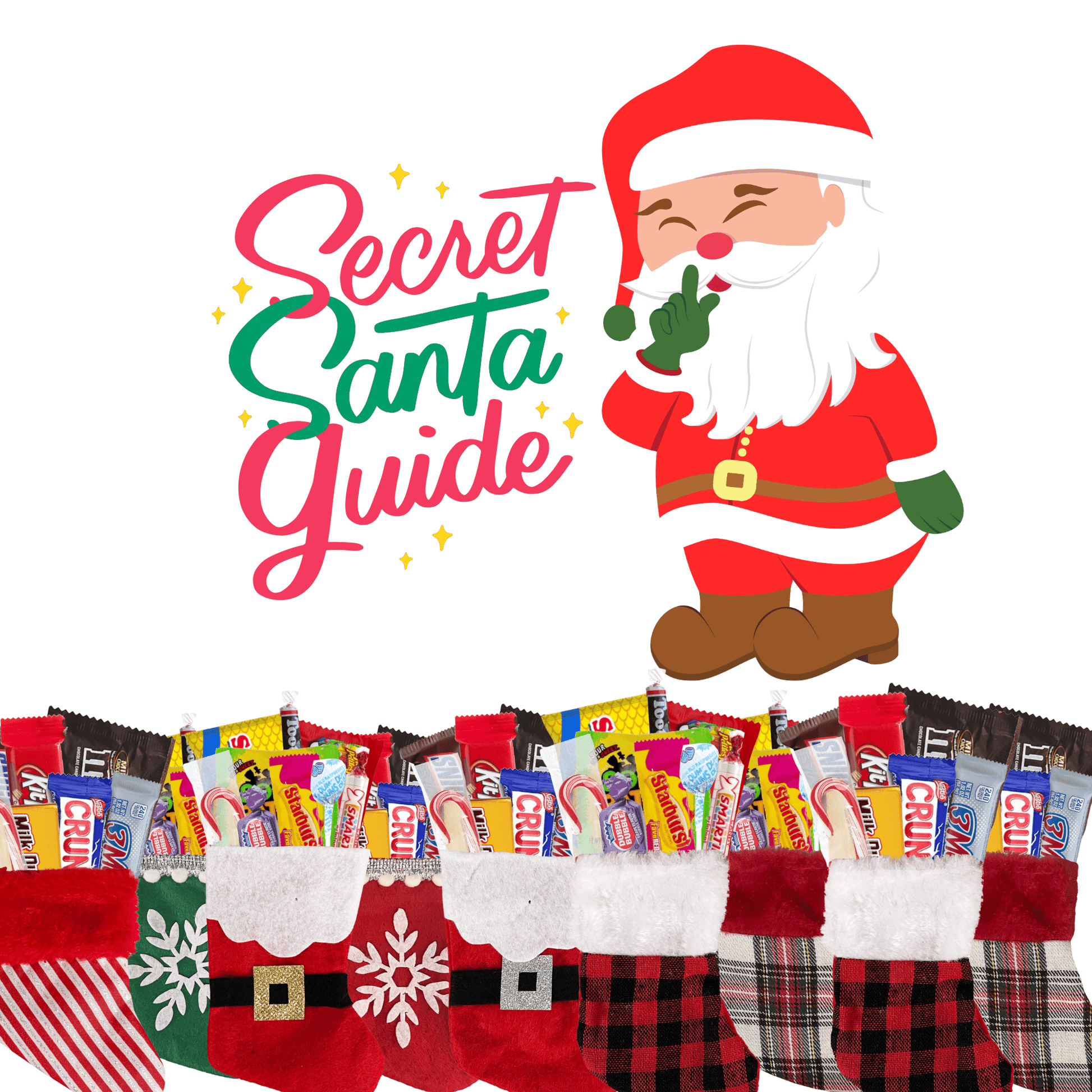 Miniature Christmas Stocking Candy Set – Holiday Candy - Filled Mini Stockings & Mittens (Multiple Styles Available) - Golden Gift Box