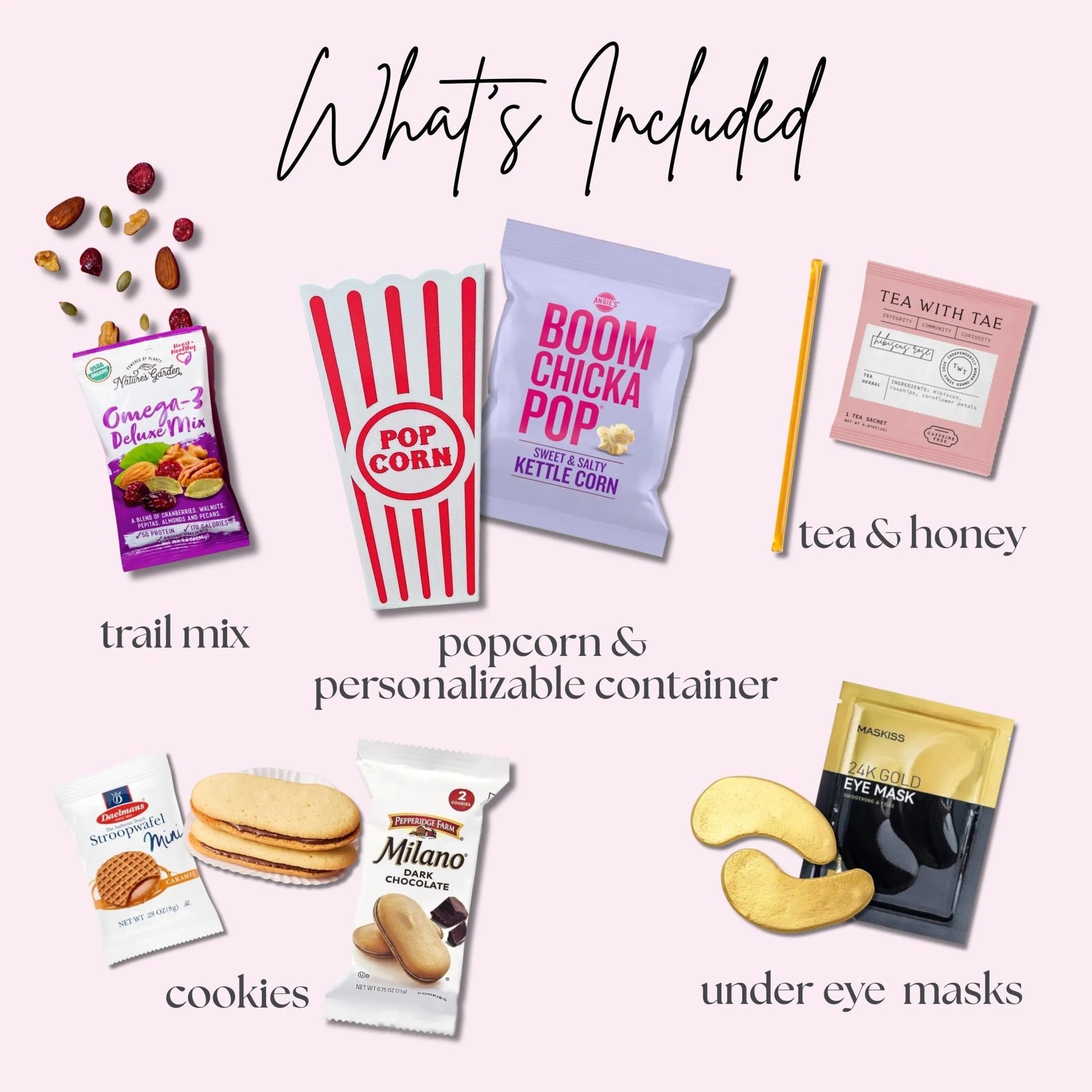 Mom’s Night In Gift Basket – Self Care & Movie Night Gift with Popcorn, Tea & Cozy Essentials - Golden Gift Box