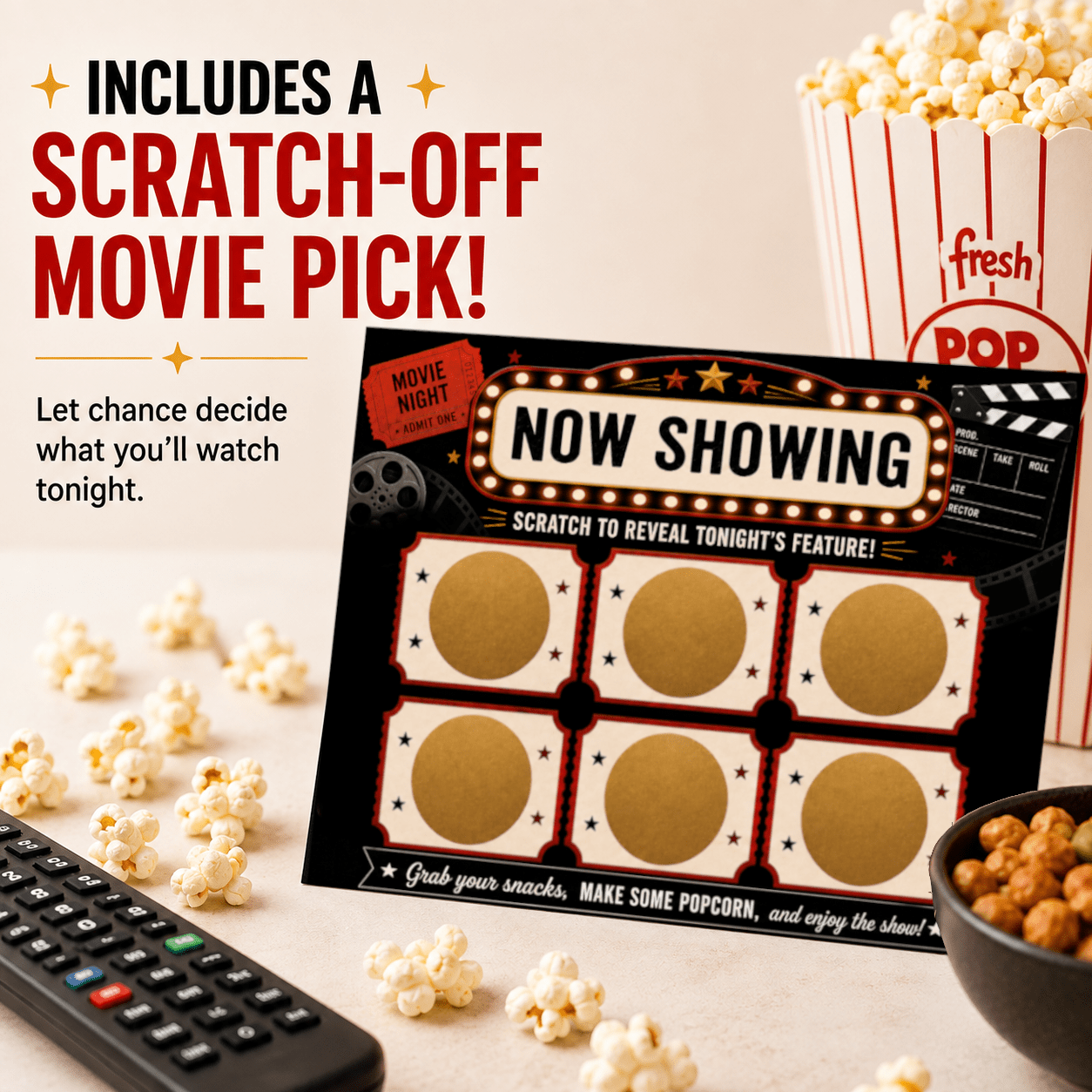Movie Night Gift Box – Popcorn, Candy & Snack Gift Set - Golden Gift Box