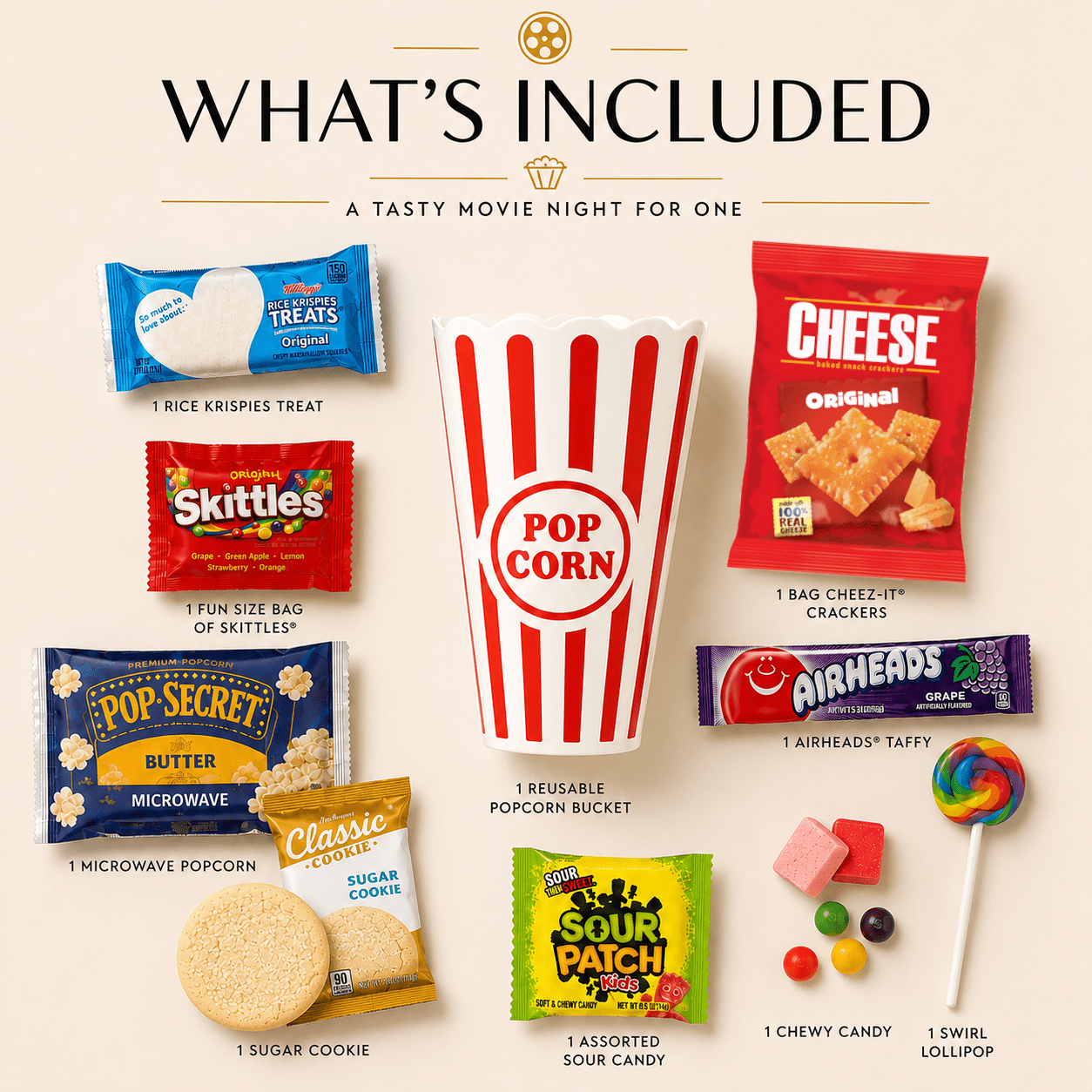 Sugar Cookie Movie Night Gift - Golden Gift Box