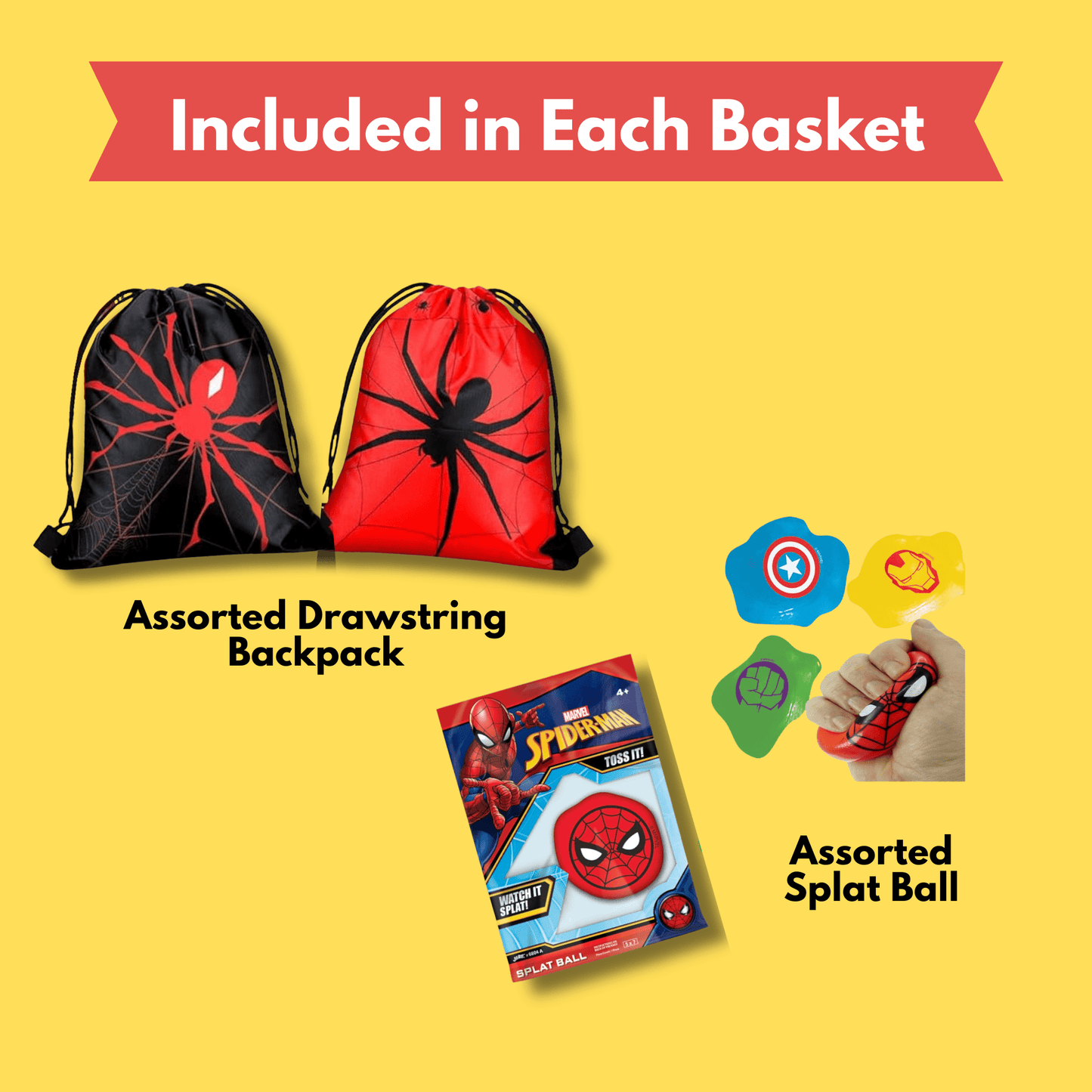 Superhero Easter Gift Basket – Marvel Avengers Easter Basket with Toys & Snacks - Golden Gift Box