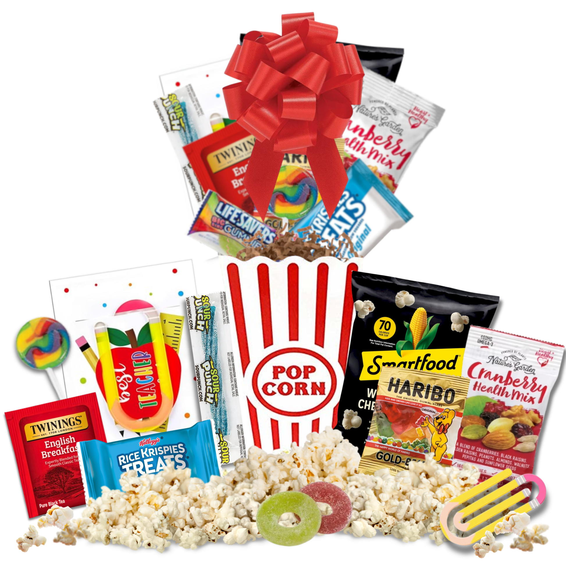 Teacher Movie Night Gift Basket - Golden Gift Box