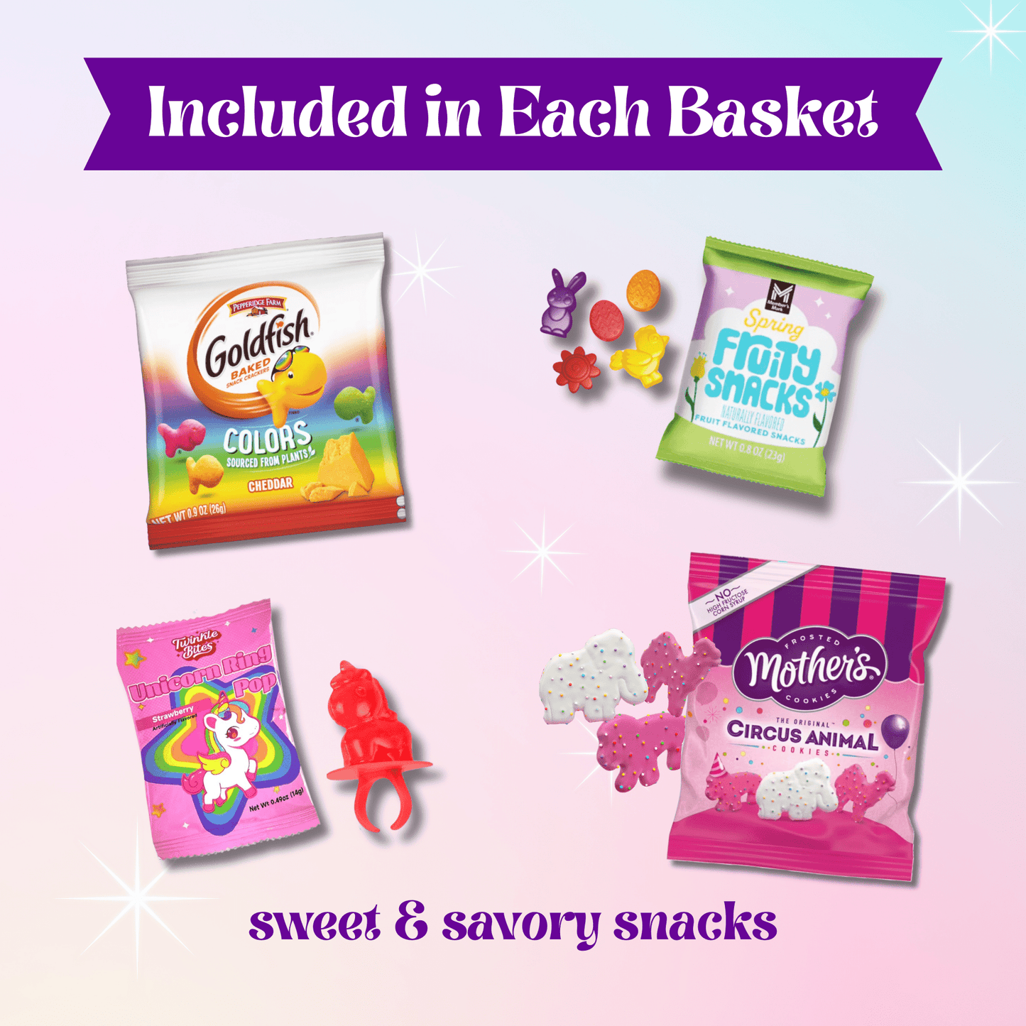 Unicorn Easter Gift Basket – Magical Unicorn Easter Basket with Toys & Treats - Golden Gift Box