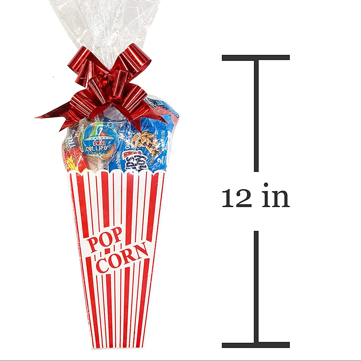 Birthday Movie Night Gift Set – Snack - Filled Popcorn Bucket with Birthday Surprises - Golden Gift Box